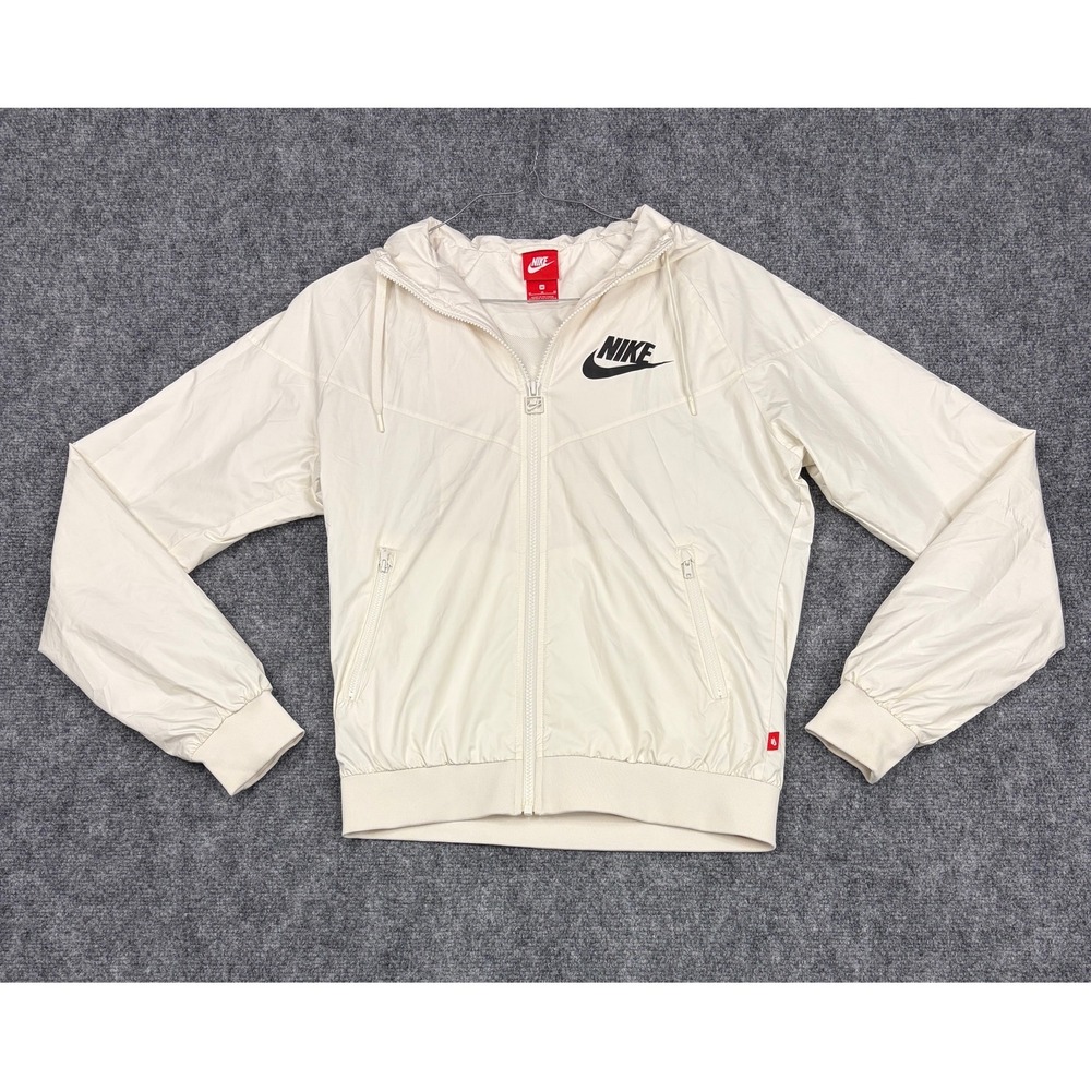 Nike Sportswear Windrunner Hooded Windbreaker Jacket Sail White Women Medium